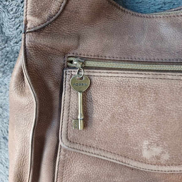 Fossil Shoulder Brown Bag Vintage KeyPer - Picture 7 of 7